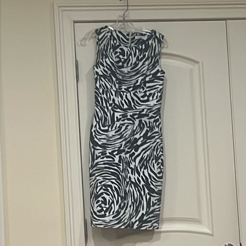 Calvin Klein zebra print black-and-white dress. Size 2.
